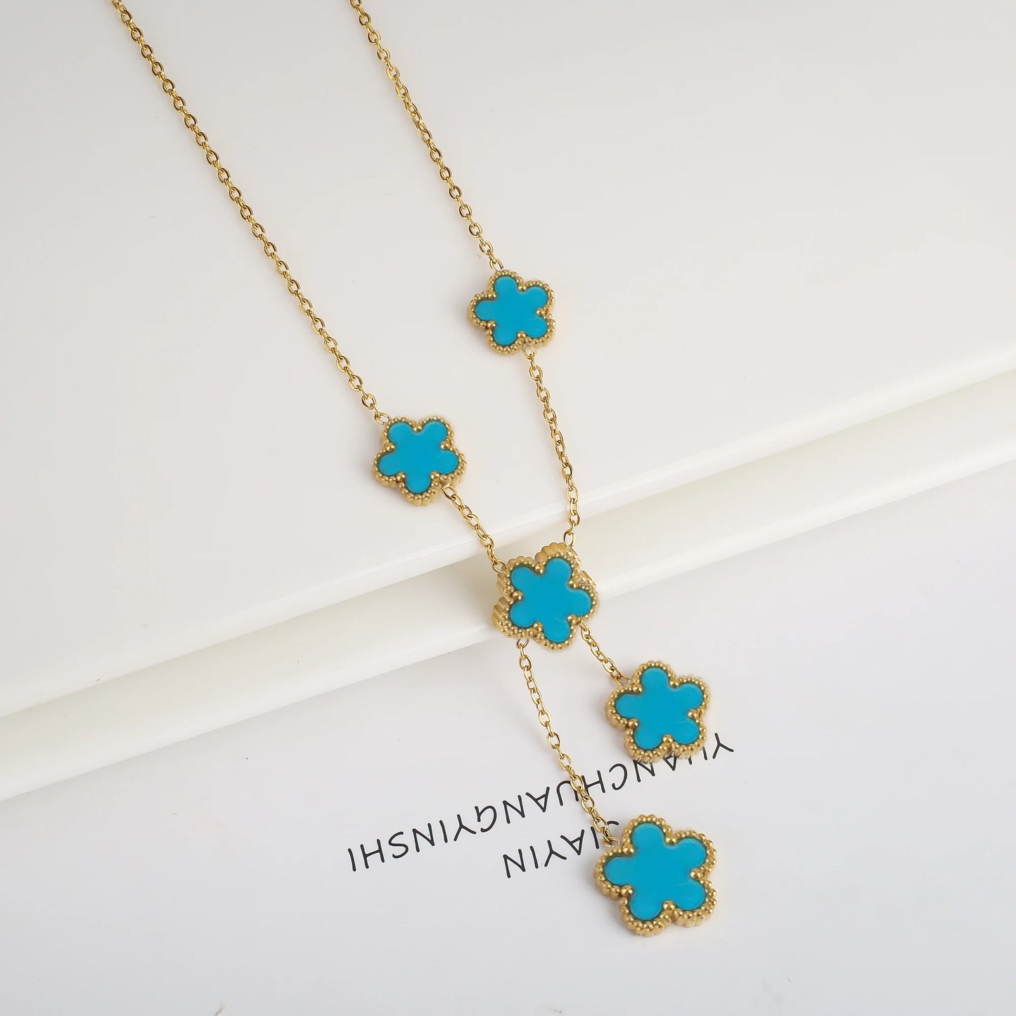 Elegant Adjustable Stainless Steel Clover Bracelet with Five Leaf Flower Design - Perfect Jewelry Gift for Women and Girls at Parties